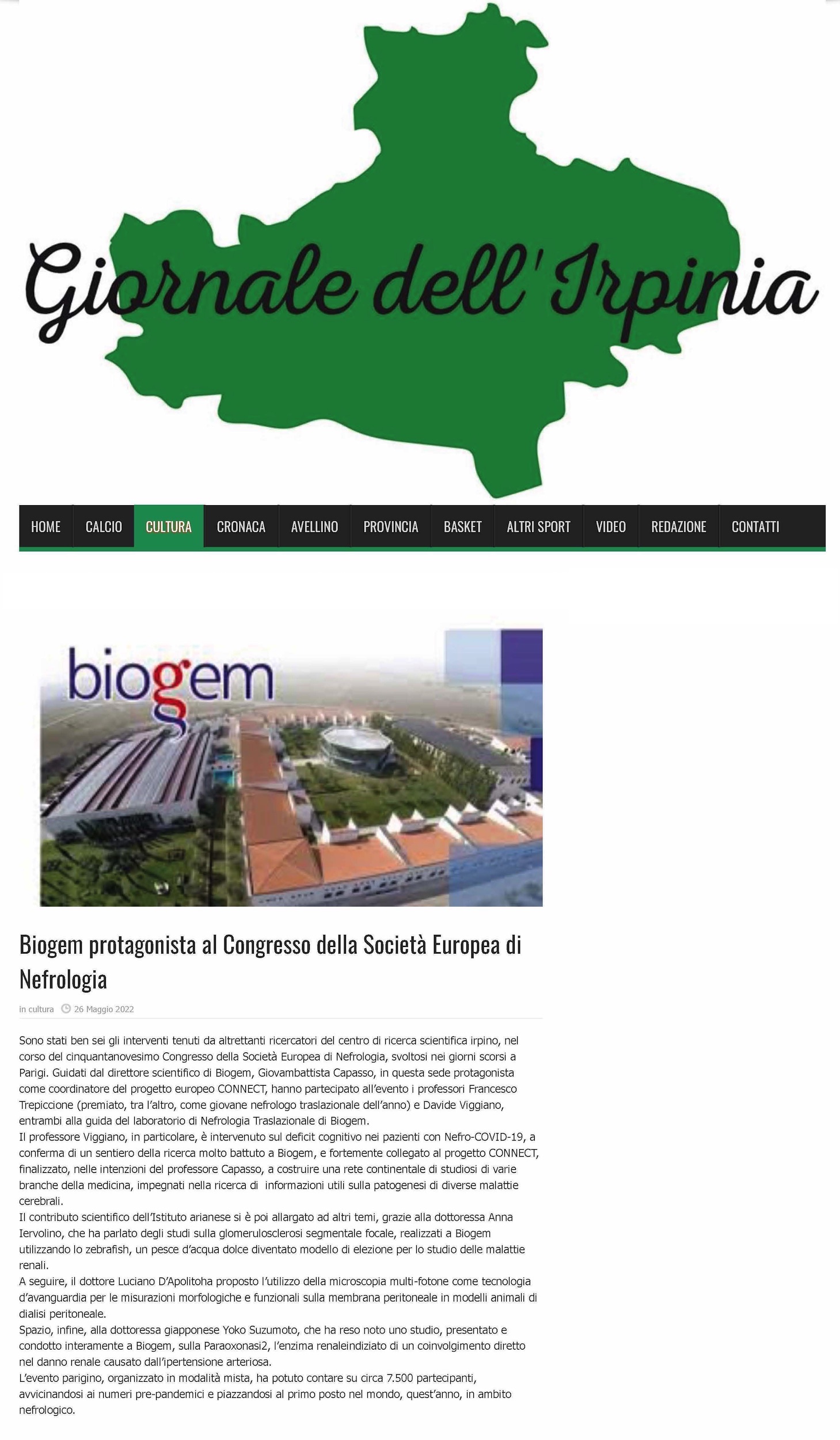 Biogem protagonista al Congresso della Società Europea di Nefrologia